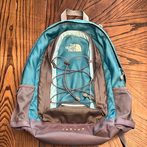 The North Face Handbags - The North Face light blue and grey Jester Backpack